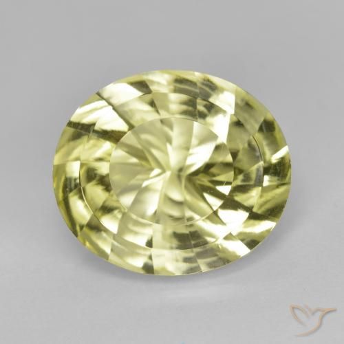 6.51ct Naturel Jaune verdâtre Quartz, ovale, VVS