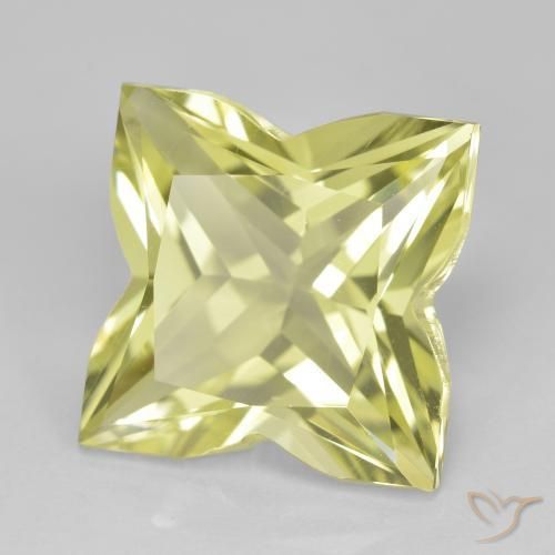 Quartz Jaune verdâtre clair naturelle Fantaisie, 7.46 ct, VVS