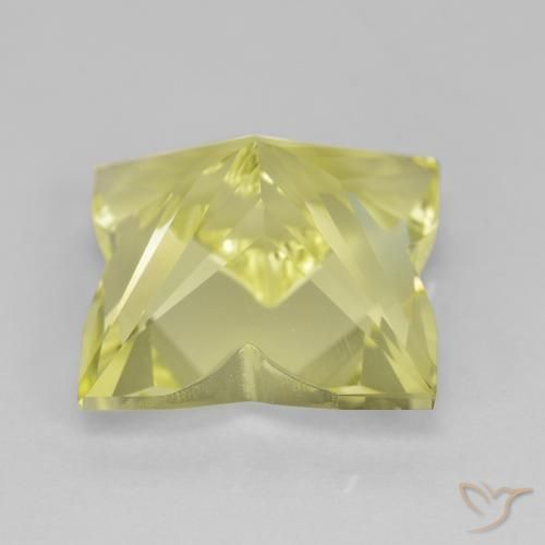 Quartz Jaune verdâtre clair naturelle Fantaisie, 7.46 ct, VVS