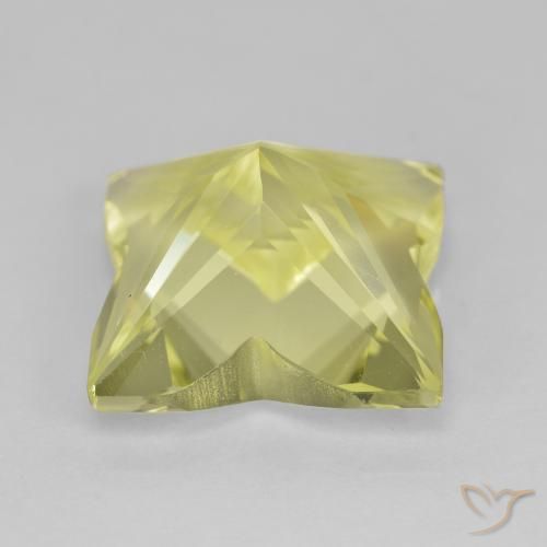 Quartz Jaune verdâtre clair naturelle Fantaisie, 6.97 ct, VVS