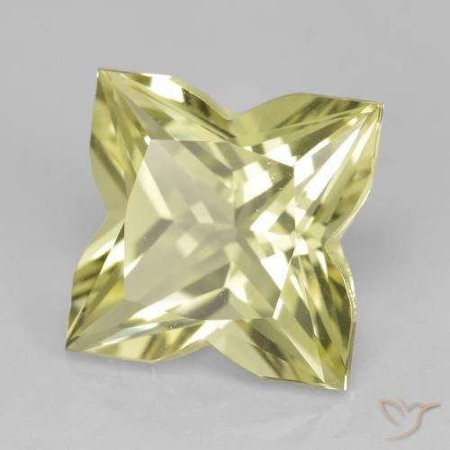 Quartz Jaune verdâtre clair naturelle Fantaisie, 4.25 ct, VVS