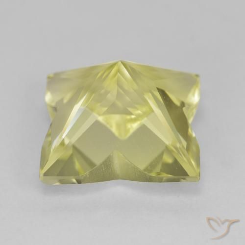 Quartz Jaune verdâtre clair naturelle Fantaisie, 4.25 ct, VVS