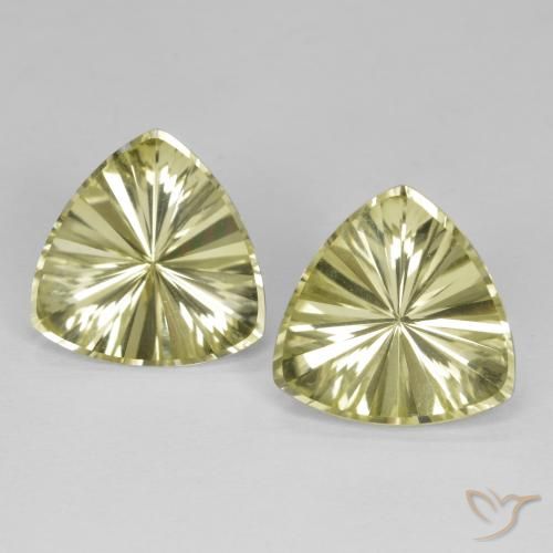 7.59ctw Naturel Jaune verdâtre Quartz, Trillion, VVS-VS