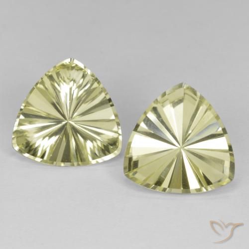 7.74ctw Naturel Jaune clair Quartz, Trillion, VVS-VS