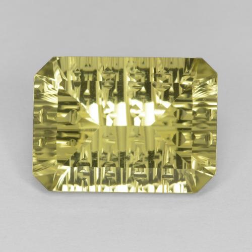 Quartz jaune naturelle taille émeraude, 9,22 ct, VVS