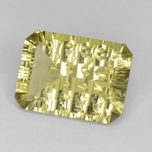 Quartz jaune naturelle taille émeraude, 9,22 ct, VVS