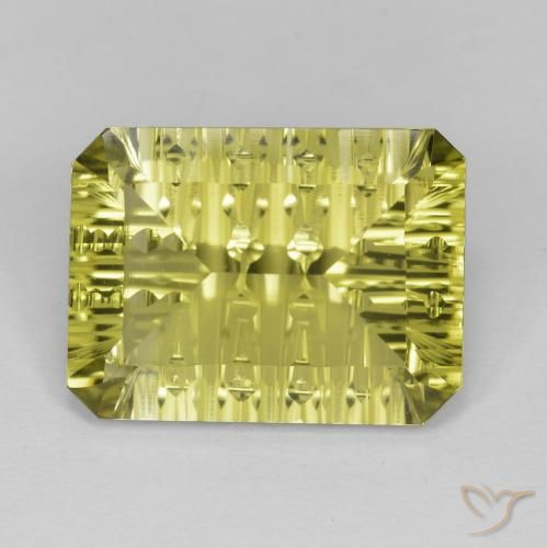 9.03ct Naturel Jaune lagon Quartz, Taille émeraude, VVS