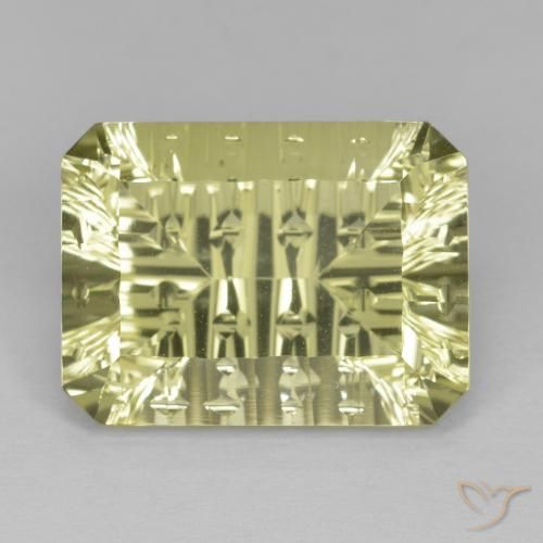 10.98ct Naturel Jaune moyen-léger Quartz, Octogone / coupe Émeraude, VVS, Photo A