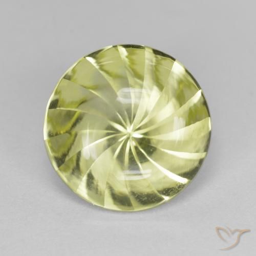 5.29ct Naturel Vert jaunâtre Quartz, Tour, Transparent