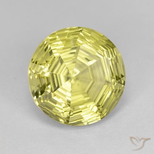 Quartz Jaune verdâtre naturelle Tour, 6.17 ct, VVS