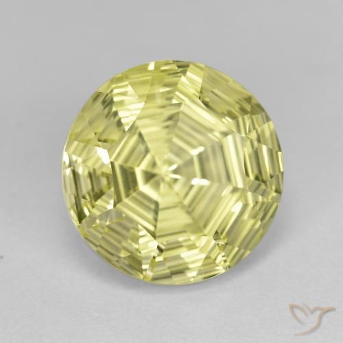 Quartz Jaune verdâtre naturelle Tour, 6.41 ct, VVS
