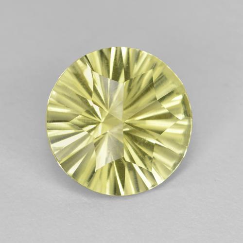 Quartz jaune naturelle coupe roude, 2,91 ct, VVS