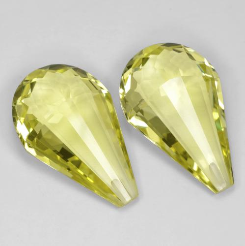 Achetez naturel 29.43ct Jaune clair Quartz gems, Briolette, En provenance Brésil chez GemSelect. En stock, livraison internationale!