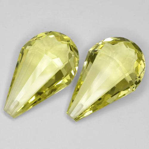 Achetez naturel 29.43ct Jaune clair Quartz gems, Briolette, En provenance Brésil chez GemSelect. En stock, livraison internationale!