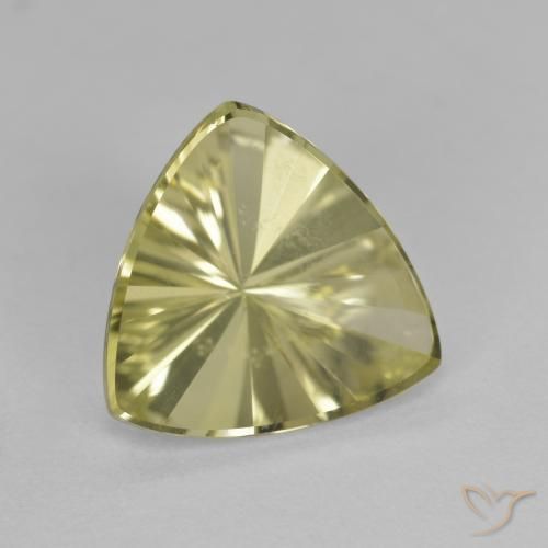 Quartz Jaune verdâtre naturelle Trillion, 2.13 ct, VVS
