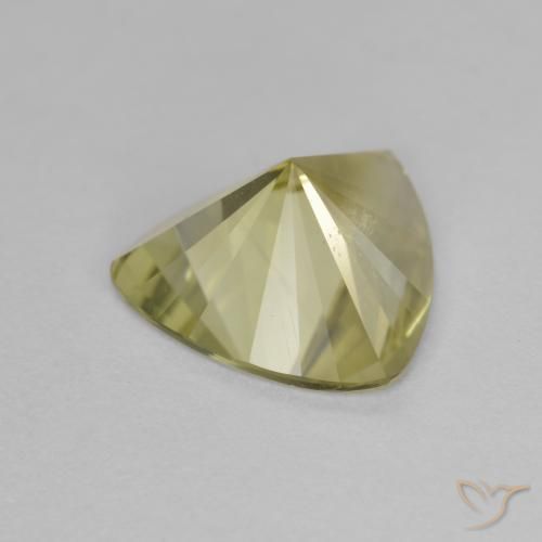 Quartz Jaune verdâtre naturelle Trillion, 2.13 ct, VVS