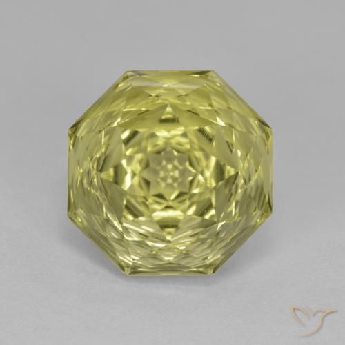 6.83ct Naturel Jaune verdâtre Quartz, Taille émeraude, VVS