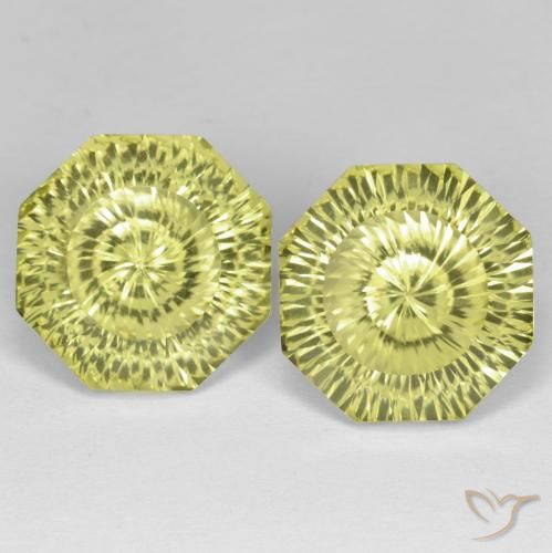 17.35ctw Naturel Jaune verdâtre Quartz, Taille émeraude, VVS-VS