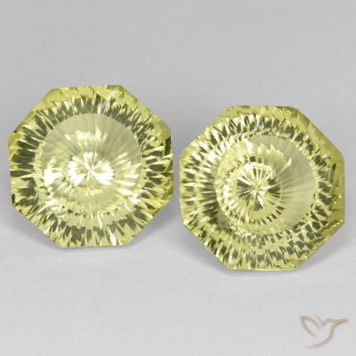 15.71ctw Naturel Jaune citron Quartz, Taille émeraude, VVS