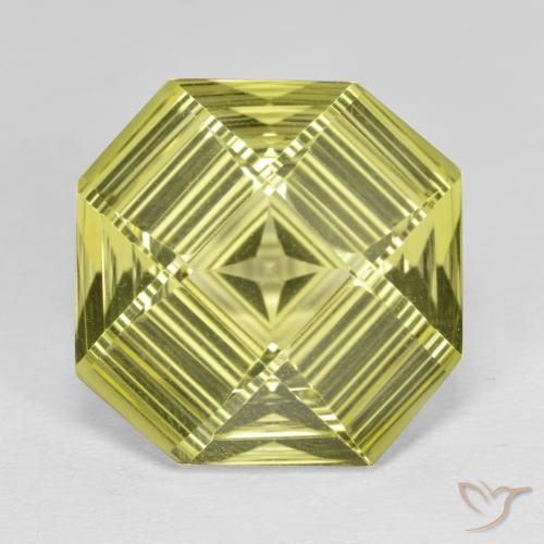 9.12ct Naturel Jaune moyen Quartz, Taille émeraude, VVS