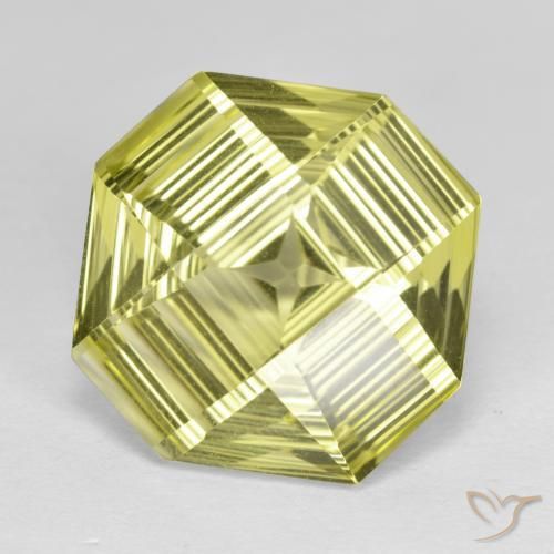 Quartz Jaune moyen naturelle Octogone / coupe Émeraude, 9.12 ct, VVS