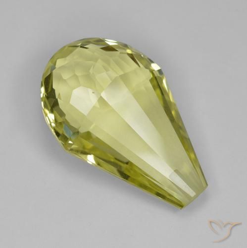 19.11ct Naturel Jaune clair Quartz, Briolette, VVS-VS