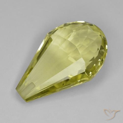Quartz Jaune clair naturelle Briolette, 19.11 ct, VVS-VS