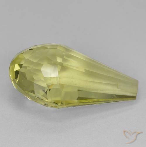 Quartz Jaune clair naturelle Briolette, 19.11 ct, VVS-VS