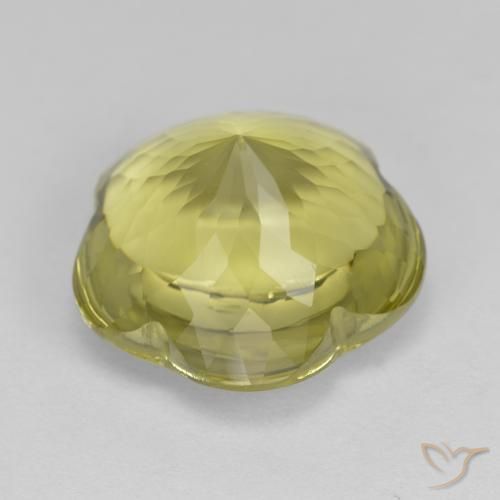 Quartz Jaune ananas naturelle Taille Fleur, 11.91 ct, Transparent