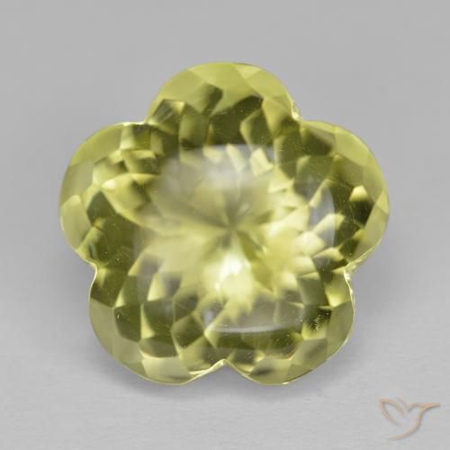 11.33ct Naturel Jaune moyen Quartz, Taille Fleur, Transparent