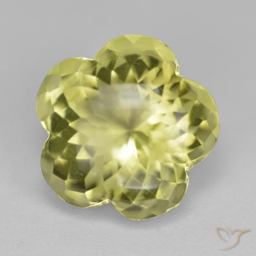 Quartz Jaune moyen naturelle Taille Fleur, 11.33 ct, Transparent