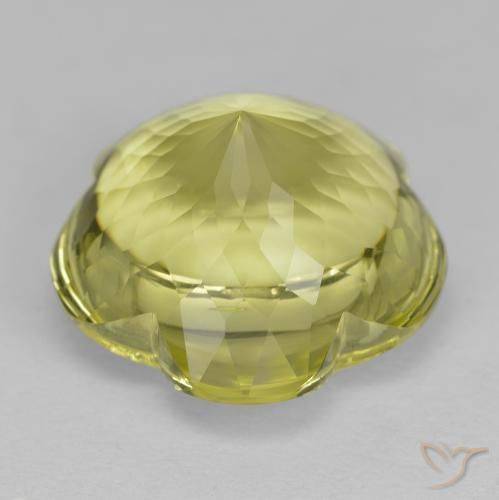 Quartz Jaune moyen naturelle Taille Fleur, 11.33 ct, Transparent