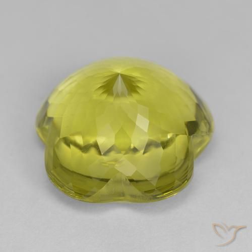 Quartz Jaune verdâtre naturelle Taille Fleur, 14.78 ct, Transparent