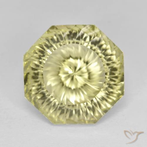 8.57ct Naturel Jaune citron Quartz, Taille émeraude, VVS
