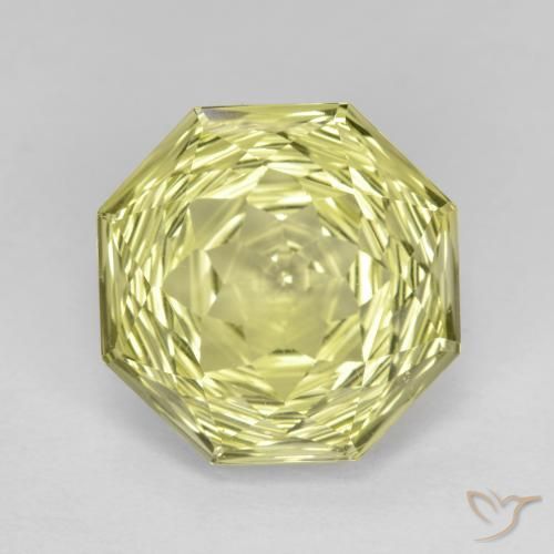 5.91ct Naturel Jaune moyen-léger Quartz, Octogone / coupe Émeraude, VVS, Photo A