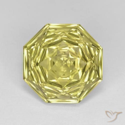 5.62ct Naturel Jaune ananas léger Quartz, Taille émeraude, VVS