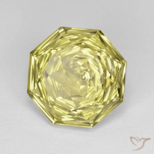 Quartz Jaune ananas léger naturelle Octogone / coupe Émeraude, 5.62 ct, VVS