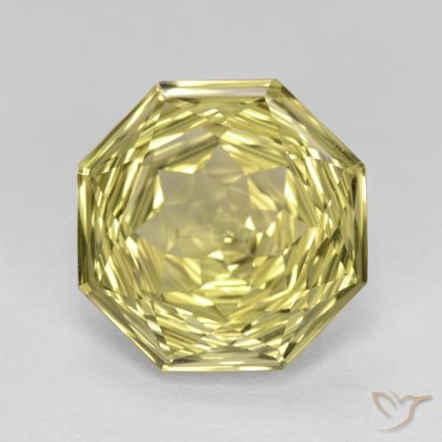 5.68ct Naturel Jaune ananas léger Quartz, Taille émeraude, VVS