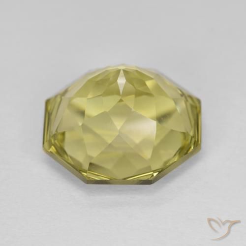 Quartz Jaune ananas léger naturelle Octogone / coupe Émeraude, 5.68 ct, VVS