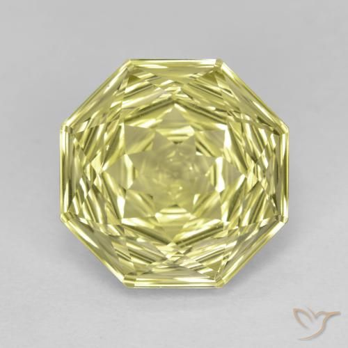 5.79ct Naturel Jaune moyen-léger Quartz, Taille émeraude, VVS