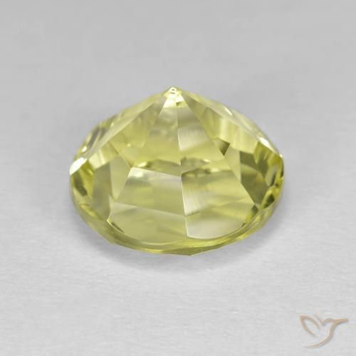 Quartz Jaune verdâtre naturelle Coupe roude, 3.62 ct, VVS-VS