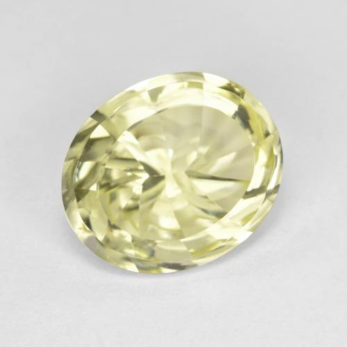 Quartz Jaune verdâtre clair naturelle Coupe ovale, 4.31 ct, VVS