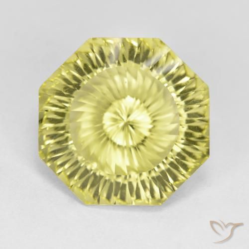 7.86ct Naturel Jaune moyen Quartz, Taille émeraude, VVS