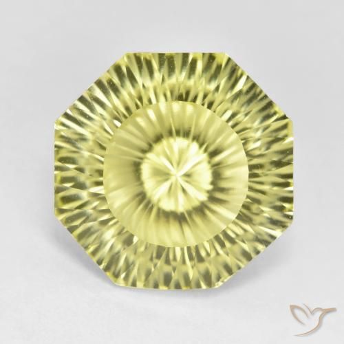 8.38ct Naturel Jaune moyen-léger Quartz, Taille émeraude, VVS