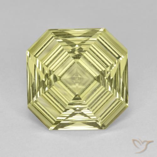 5.35ct Naturel Jaune citron Quartz, Taille émeraude, VVS-VS