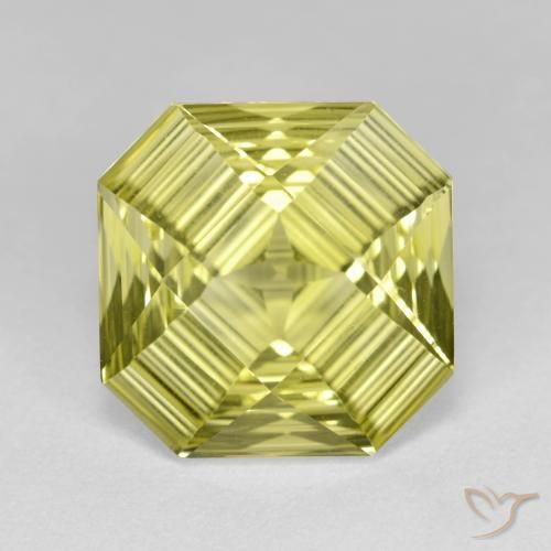 6.37ct Naturel Jaune ananas léger Quartz, Taille émeraude, VVS-VS