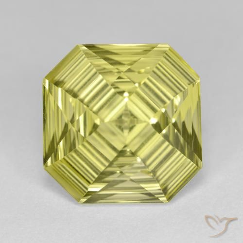 5.99ct Naturel Jaune citron Quartz, Taille émeraude, VVS