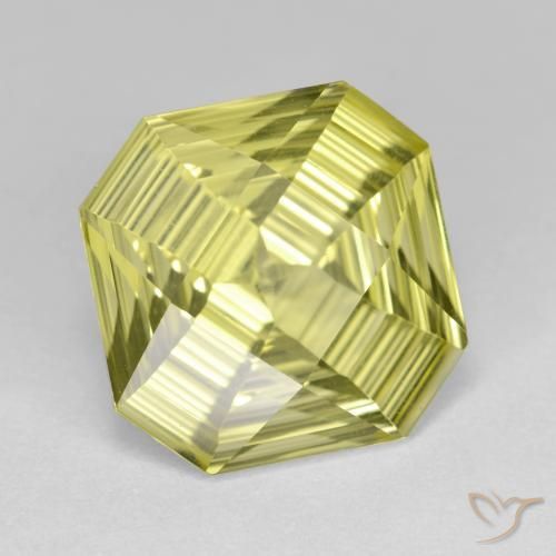 Quartz Jaune citron naturelle Octogone / coupe Émeraude, 5.99 ct, VVS