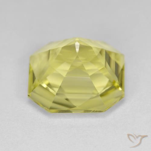 Quartz Jaune citron naturelle Octogone / coupe Émeraude, 5.99 ct, VVS