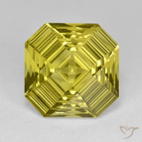 6.46ct Naturel Jaune clair Quartz, Taille émeraude, VVS